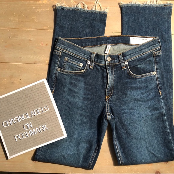 rag & bone Denim - Rag & Bone Straight Leg Jeans raw hem